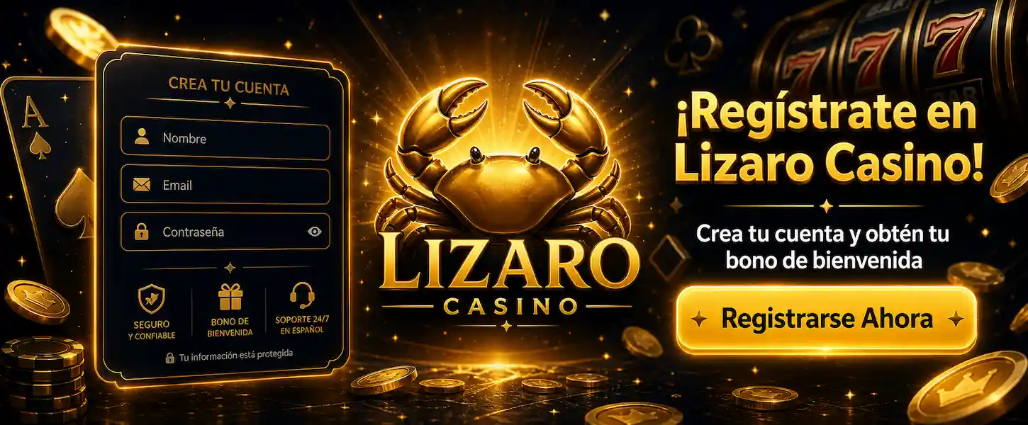 Regístrate en Lizaro Casino España en segundos y consigue tu bono de bienvenida exclusivo al instante.